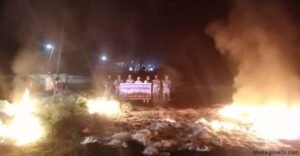 আড়াই কোটি টাকার অবৈধ জাল আগুনে পোড়ানো হলো